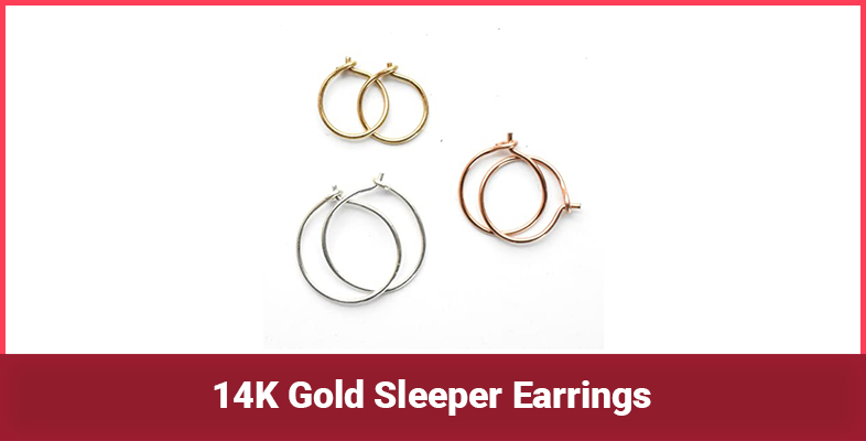 14K Gold Sleeper Earrings