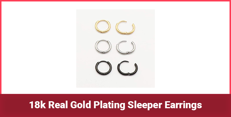 18k Real Gold Plating Sleeper Earrings