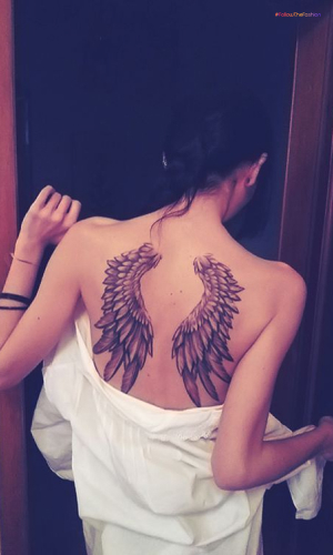 A Big Angel Wings Tattoo On The Back