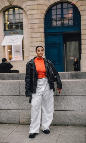 A Leather Moto Jacket  