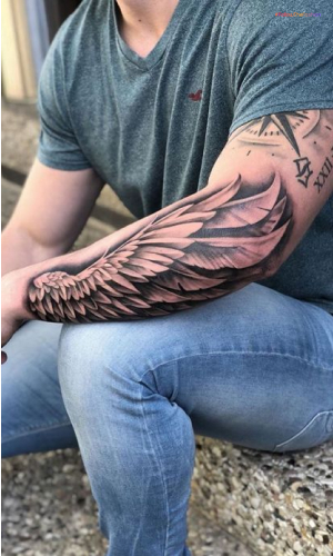 Angel Wing Forearm Tattoo