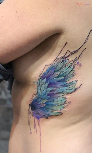 Angel Wings With Abstract Water Color Effect