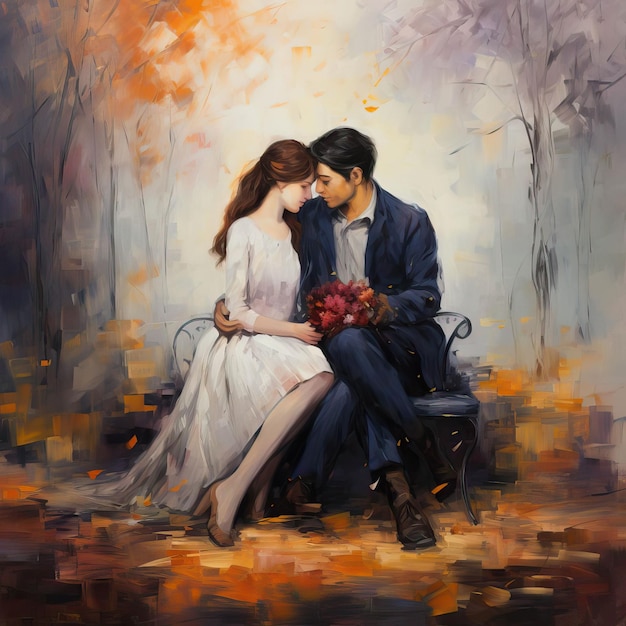 7] Custom Painting Of Wedding Day Or Couple