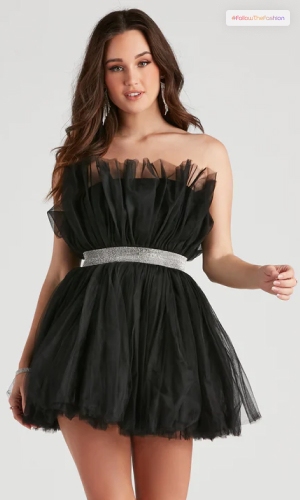 Belle Tulle RHinestone Short Dress