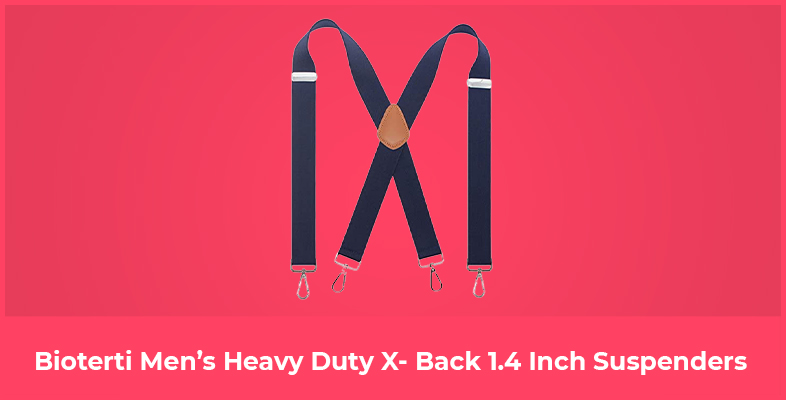 Bioterti Men’s Heavy Duty X- Back 1.4 Inch Suspenders