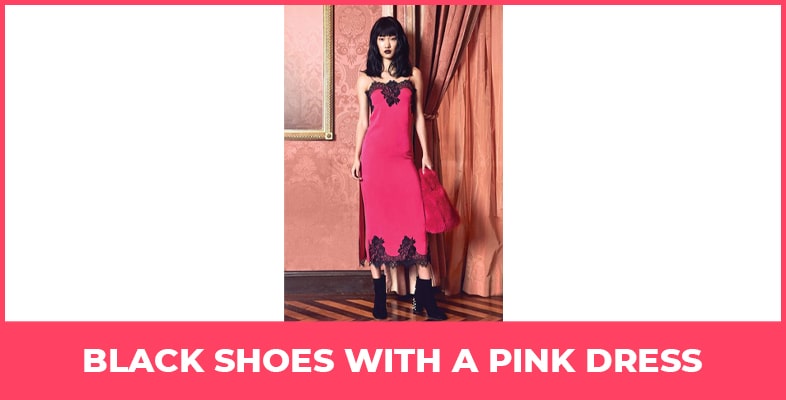 Black Shoes With A Pink Dress