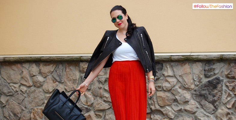 Bold Red Long Skirt