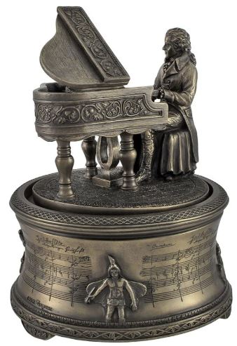 Bronzed Finish Mozart ‘The Magic Flute’ Spinning Music Box-image