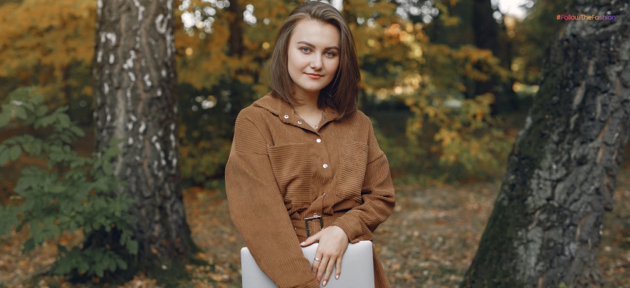 Brown Knitted Sweater And Skirt