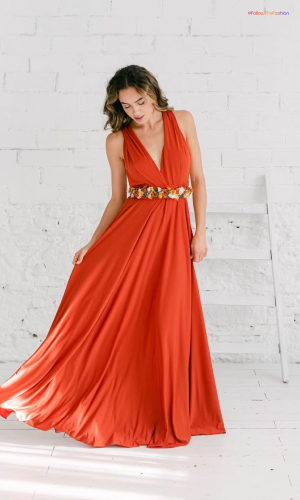 Burnt Orange Maxi Gown 