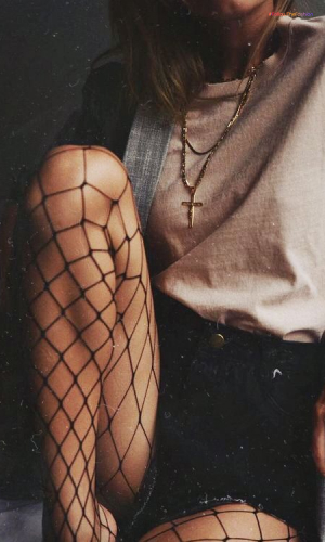 Choker Necklaces & Fishnet Tights