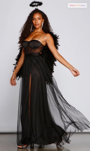 Cintra Mesh Tulle Bustier Gown