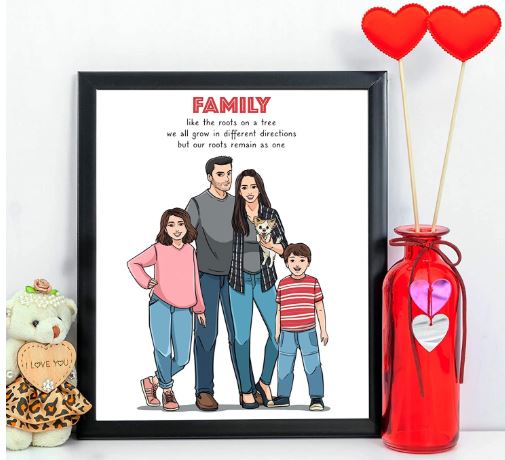 Hand Drawn Unique Family Portrait-image