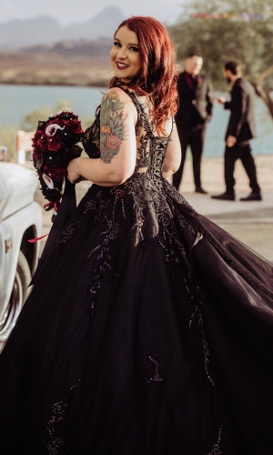 Dazzling Gothic Black Wedding Dresses 1