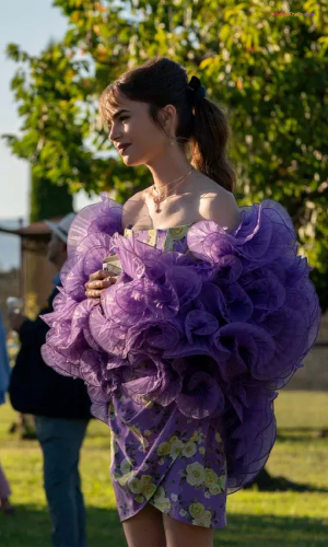 Emily In Ruffled Purple Dress