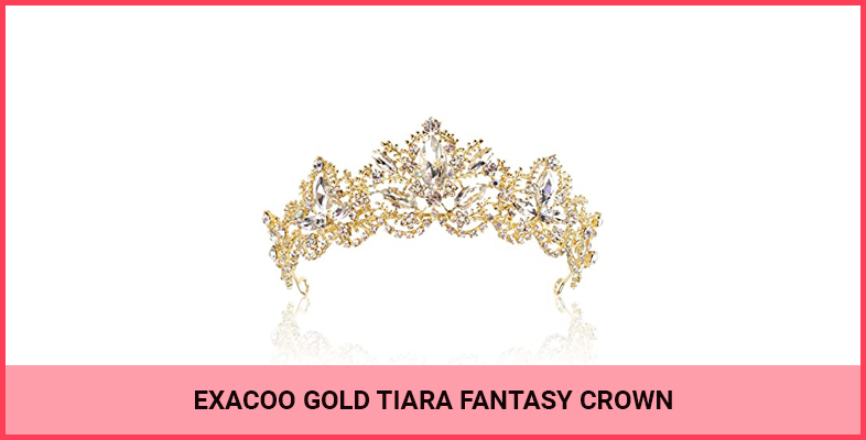 Exacoo Gold Tiara Fantasy Crown