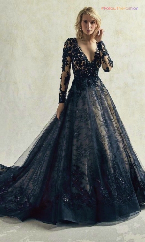 Fairytale Lacy Black Wedding Dresses 2