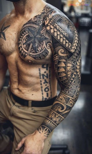 Geometric Shoulder Tattoo