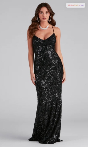 Glittery Black Prom Dress