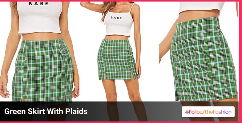 Green Skirt With Plaids