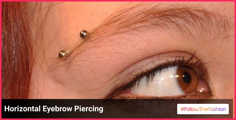 Horizontal Eyebrow Piercing