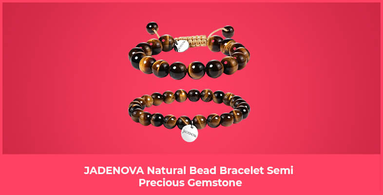 JADENOVA Natural Bead Bracelet Semi Precious Gemstone