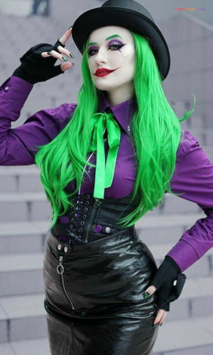 Joker Costume In Leather Skirt