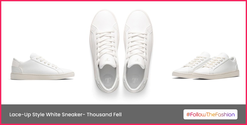 Lace-Up Style White Sneaker- Thousand Fell