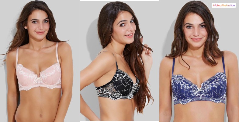 Lacey Padded Bra With Floral Design