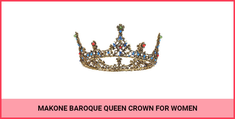 Makone Baroque Queen Crown For Women