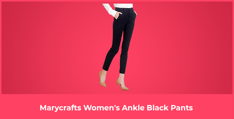 Marycrafts Women's Ankle Black Pants