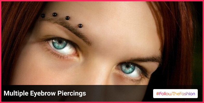 Multiple Eyebrow Piercings