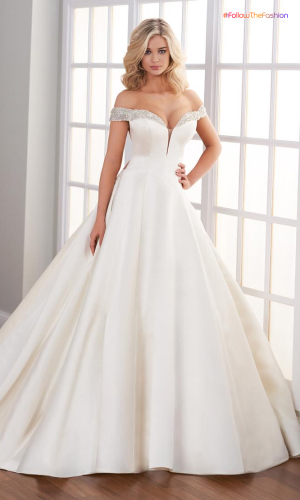 off-the-shoulder wedding dress