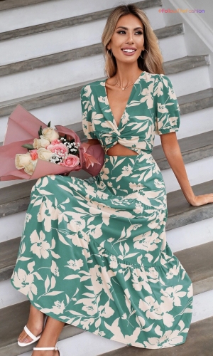 Pastel Green Floral Dress 1