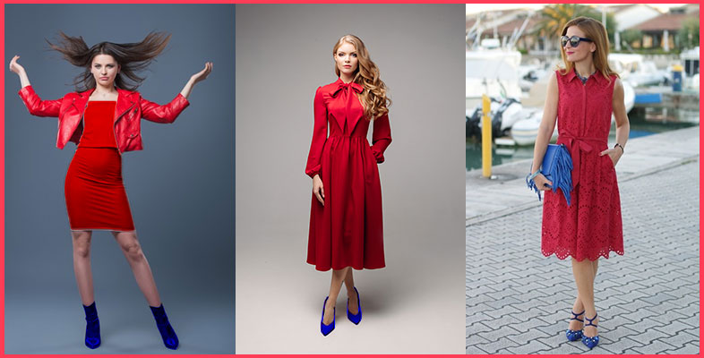 Red-Dress-With-Blue-Shoes