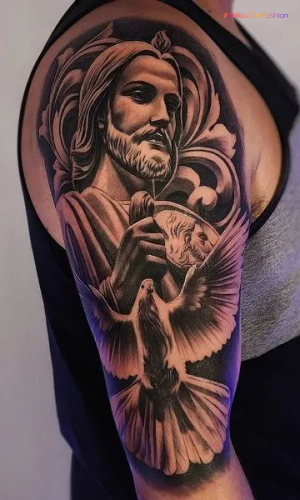 Religious Shoulder Tattoo