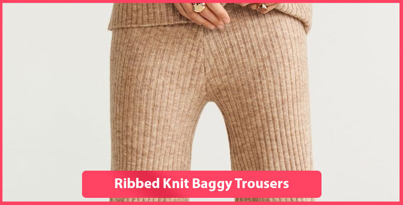 Ribbed Knit Baggy Trousers