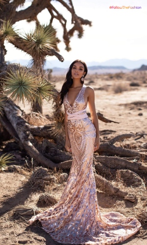 Rose Gold Floor Length Dress