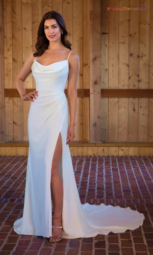 Satin Wedding Dress With Front Slit 1