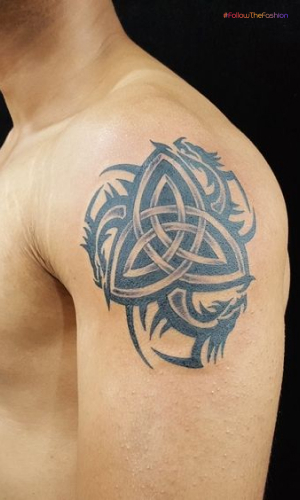 Shoulder Tattoo With Celtic Influence