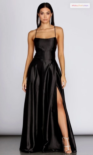 Silken Black Prom Dress