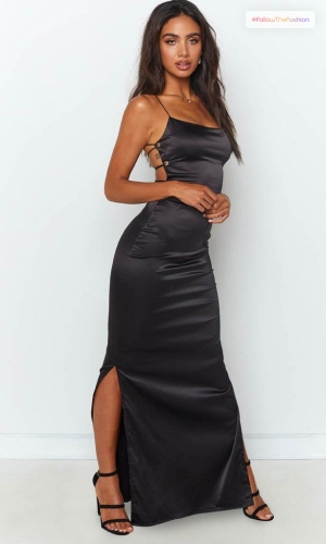 Silken Black Prom Dress