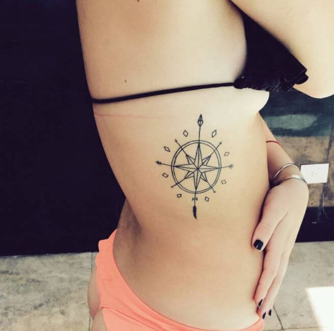 Adorable girl’s Rib Tattoo Design