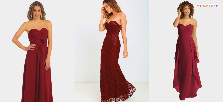 Strapless Empire Waist Maxi Dresses