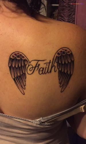 The Word ‘Faith’ With Angel Wings