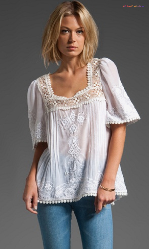 White Peasant Tops For Ladies