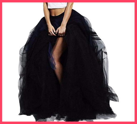 Long Maxi Tulle Special Occasion Bustle Night Out Skirt